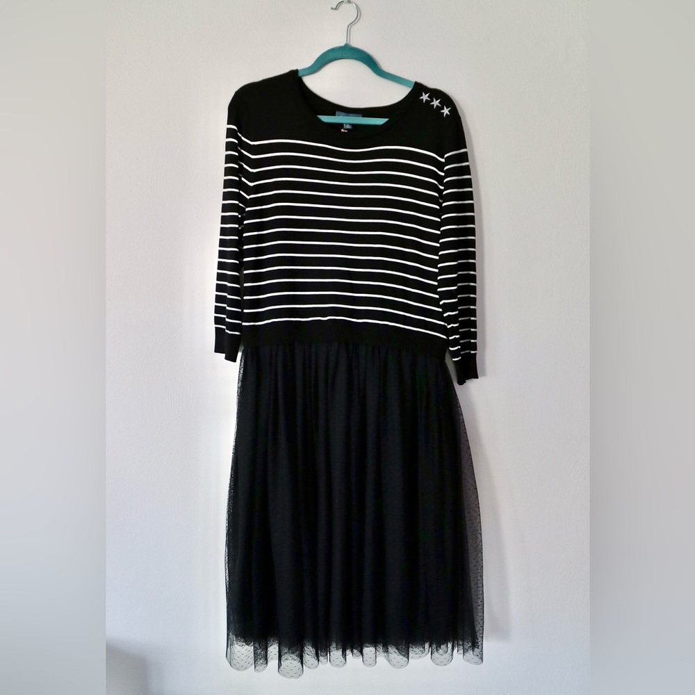 ModCloth Striped Sweater and Tulle Dress